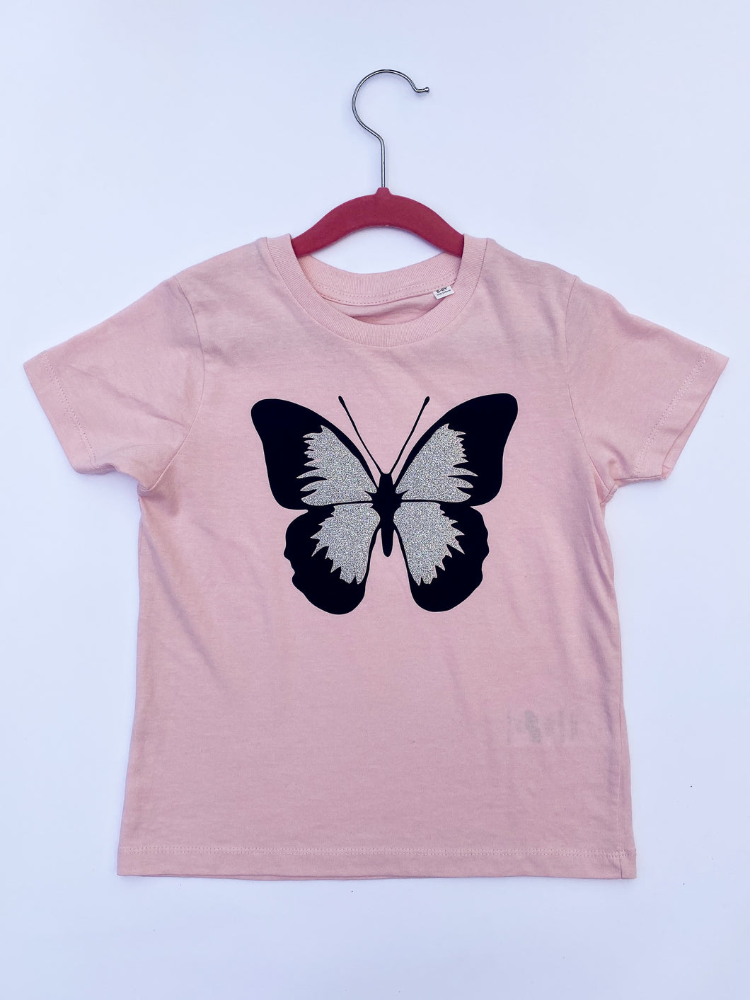 Beautiful Butterfly with Glittered Wings - Childs T-shirt